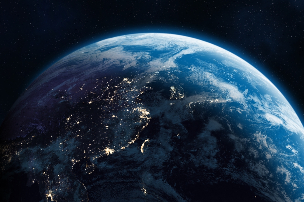 Globe at night image.